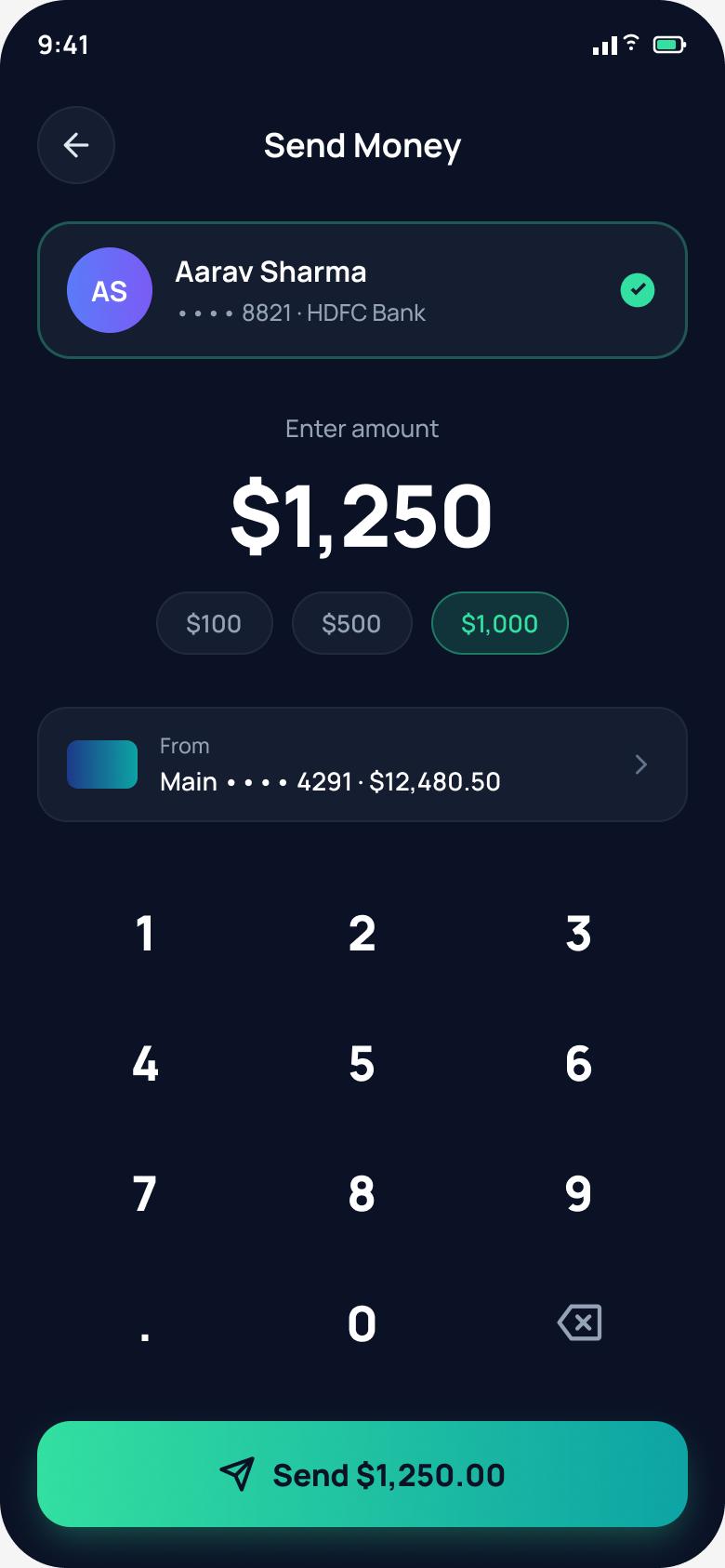 FinFlow send money